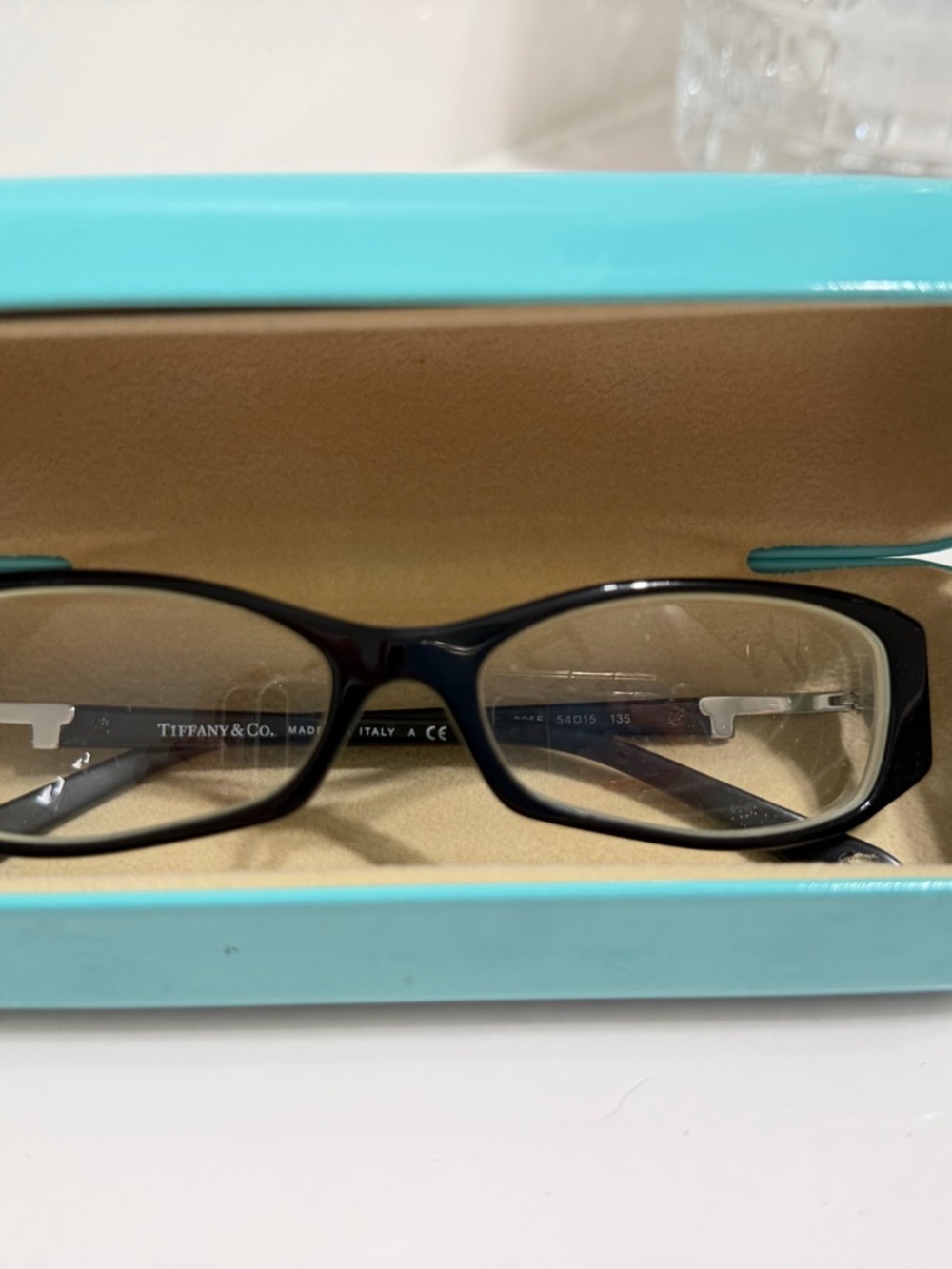 Tiffany & Co. Women's Black Rectangular Eyeglass Frames